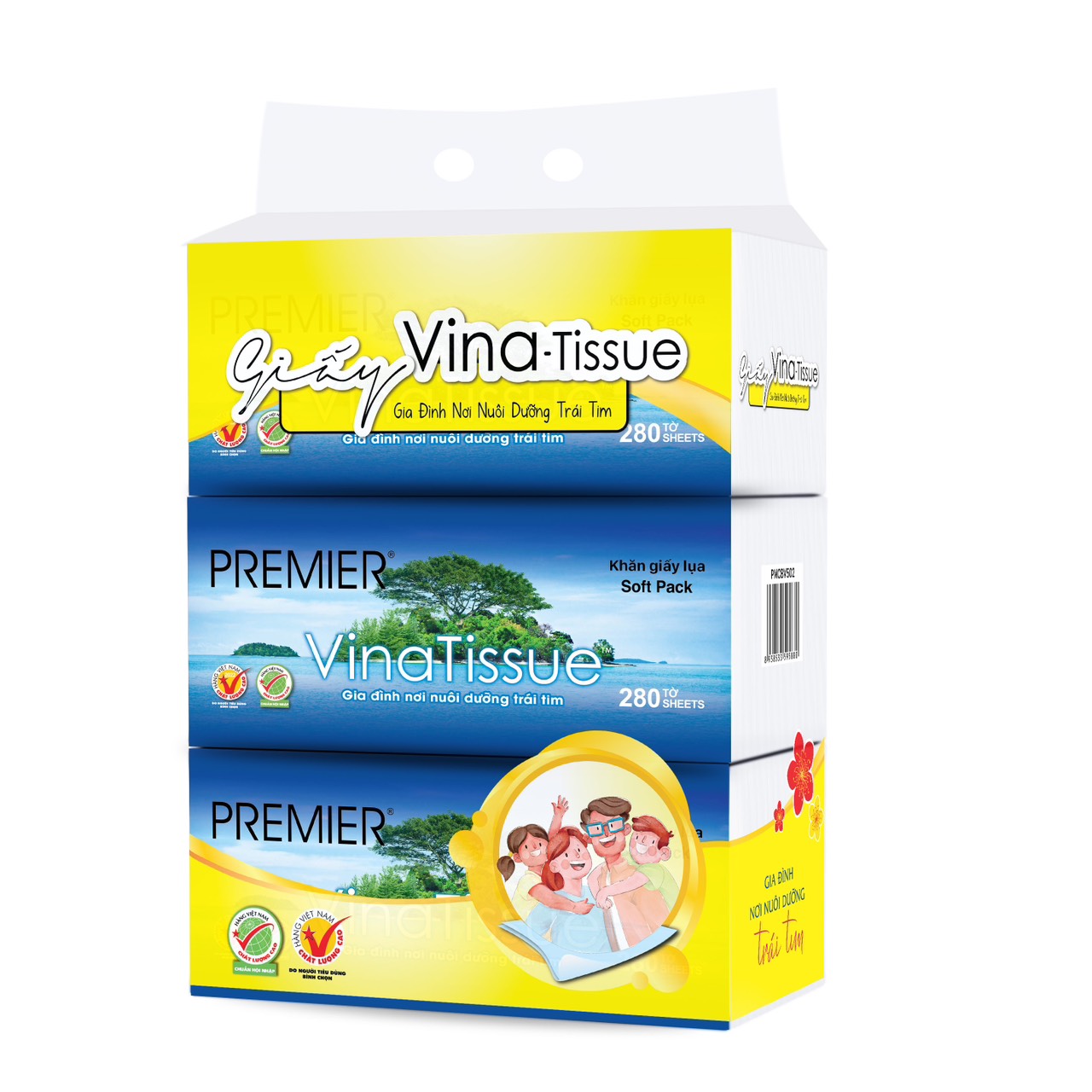 Lot of 3 Packs of Vina Tissue Silk Tissues 280 Sheets