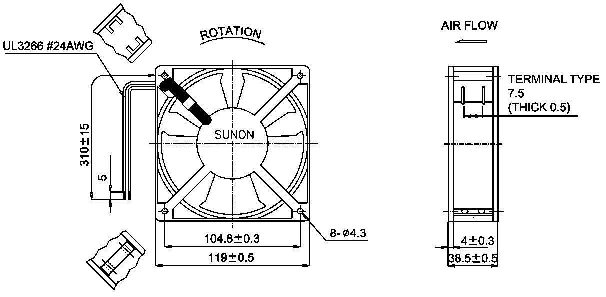 Quạt Hút Tủ Rack Sunon Dp200a