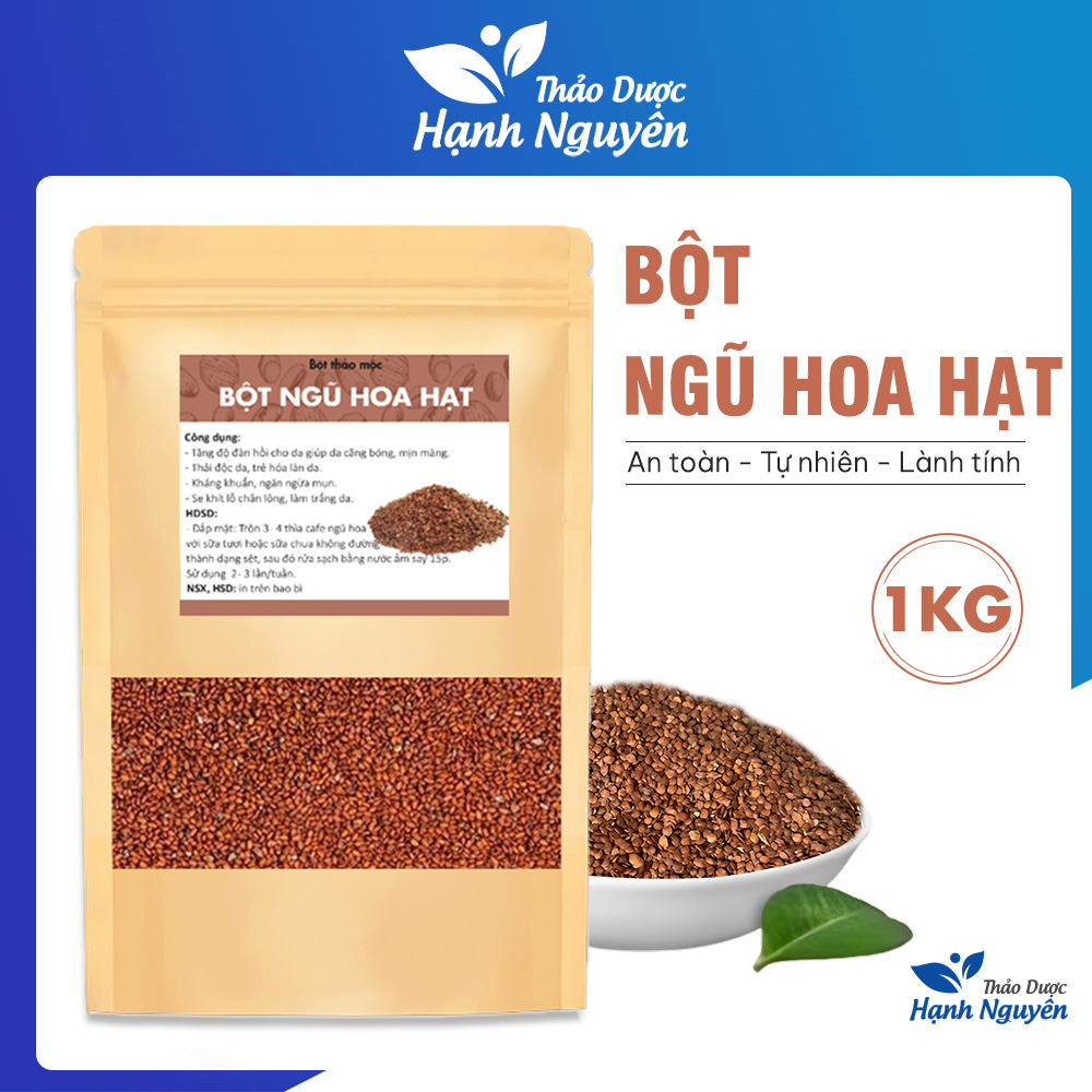 Bột ngũ hoa hạt 1kg, hạt đình lịch khô, mặt nạ ngũ hoa giúp sáng da, ngừa mụn, mờ thâm