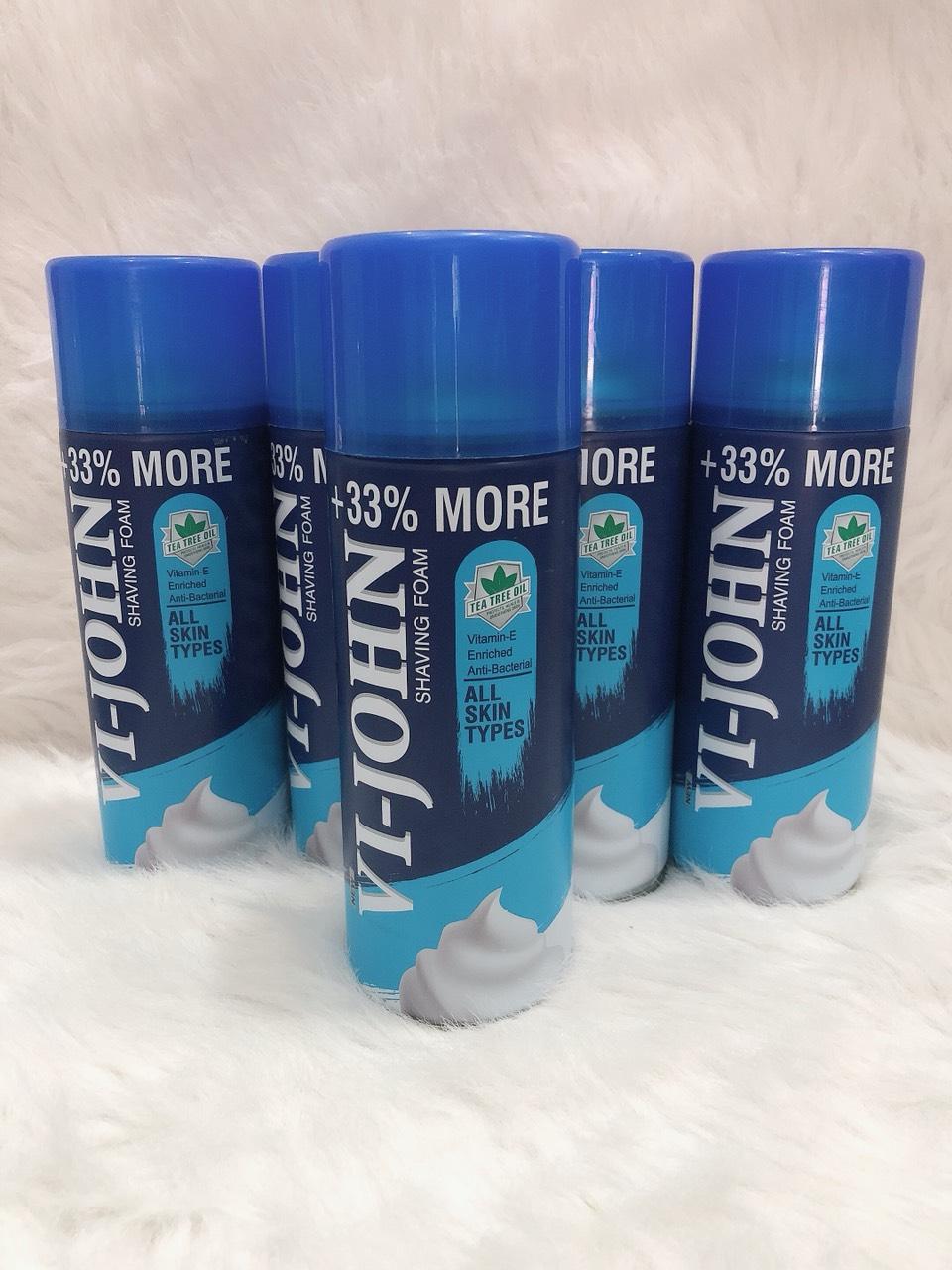Bọt Cạo Râu VI-JOHN Trà Xanh 400ml