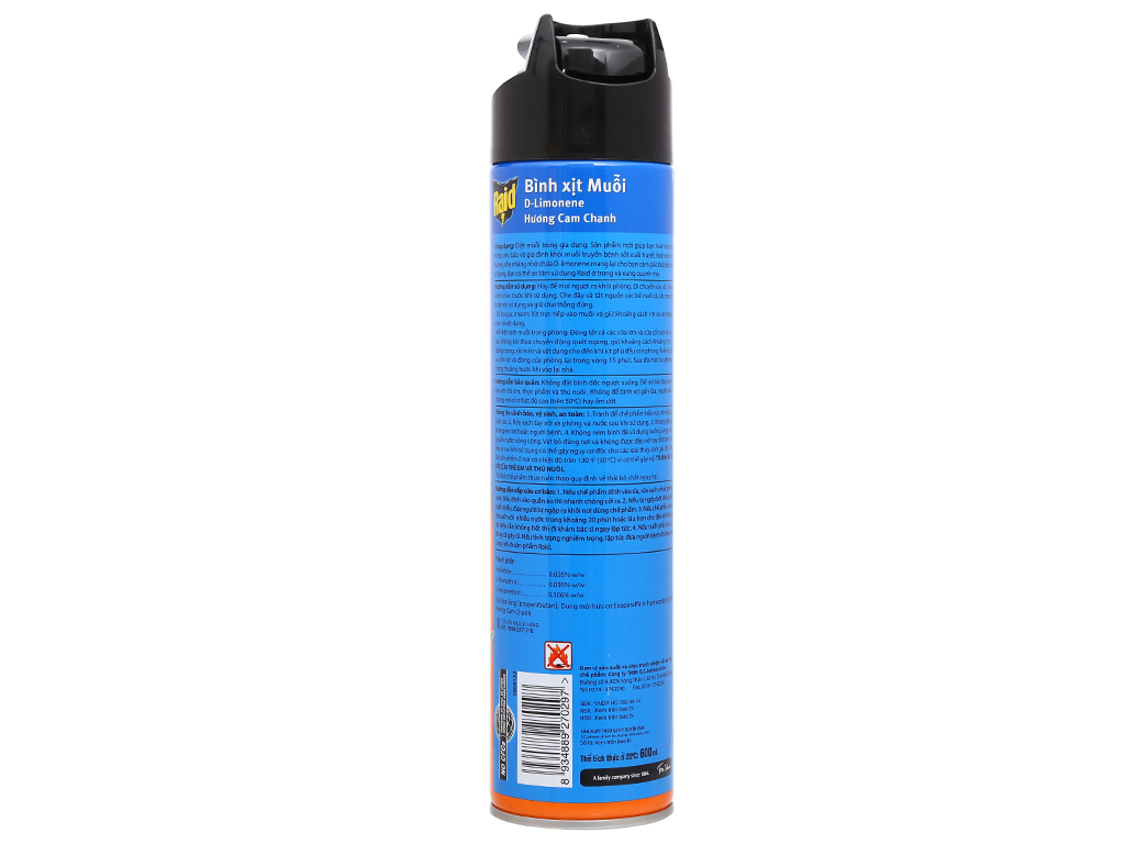 Combo 2 Xịt Muỗi Raid Hương Cam & Chanh Chai 600ML