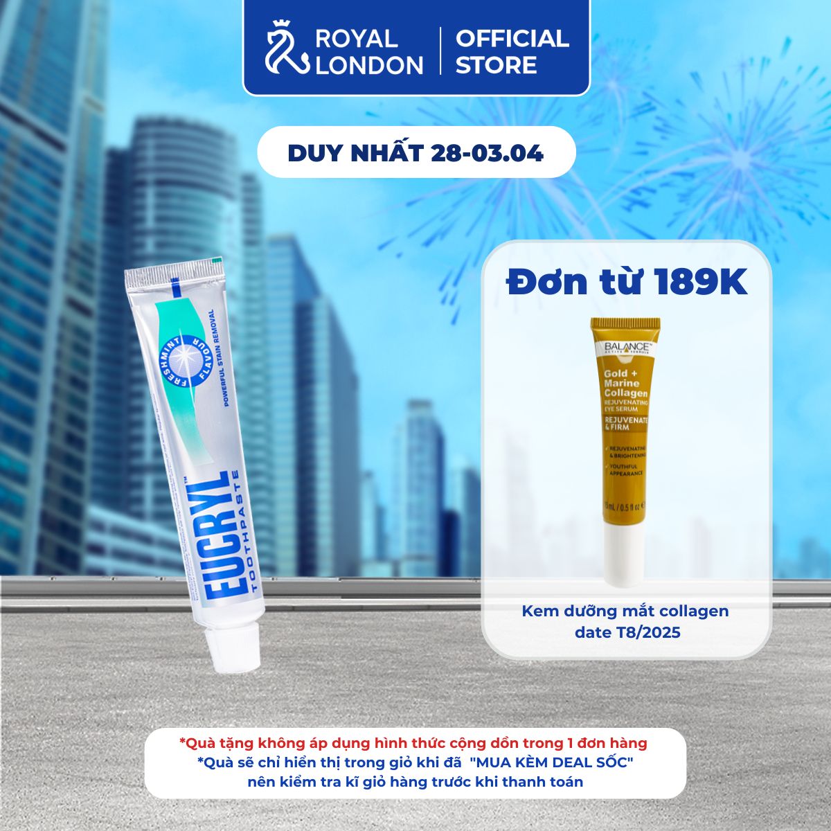 [QUÀ TẶNG KHÔNG BÁN]  Kem Đánh Răng Bạc Hà Trắng Răng Eucryl Toothpaste 62g Date Tháng 1/2026