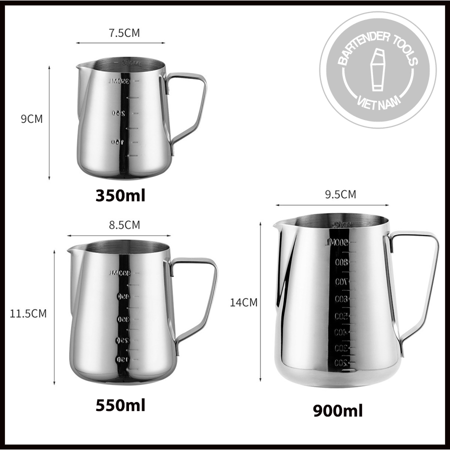 Ca đánh sữa inox