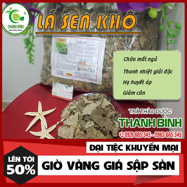 Lá sen khô 100g loại 1 hàng công ty - thảo dược thanh bình