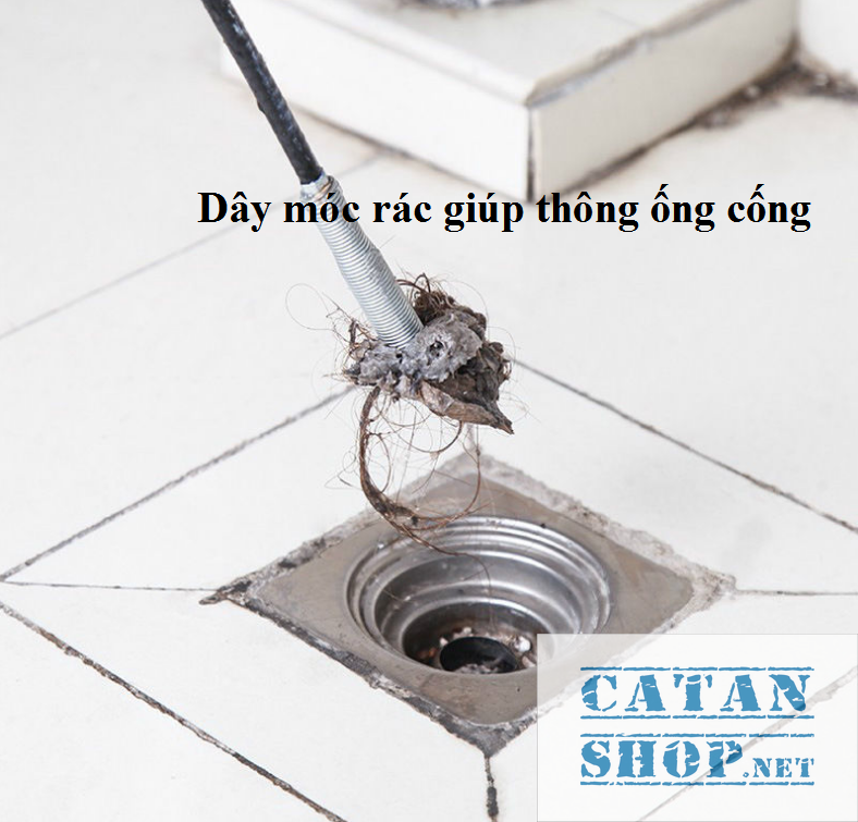 Dây thông cống, dây lấy rác ngăn nghẹt cống, dụng cụ thông cống móc rác lò xò đa năng GD385-DTCong