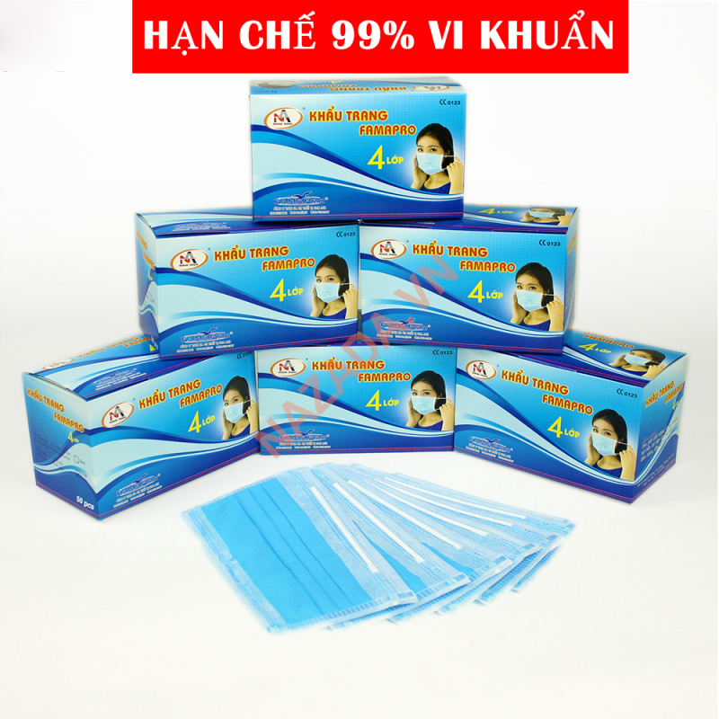 Khẩu trang y tế màu xanh loại sịn - Hàng 4 lớp - Kháng khuẩn ngăn ngừa vi rút; Combo 10 cái khẩu trang y tế giấy kiểm định của bộ y tế