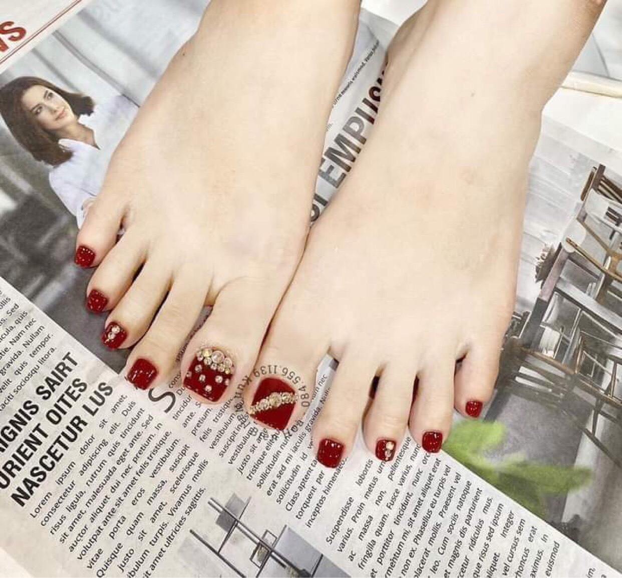 Set 24 móng chân giả trắng đính đá - C 022 - sang trọng dễ thương cho nữ  màu trắng - Kèm keo dán móng CÓ ẢNH SP THẬT | Lazada.vn