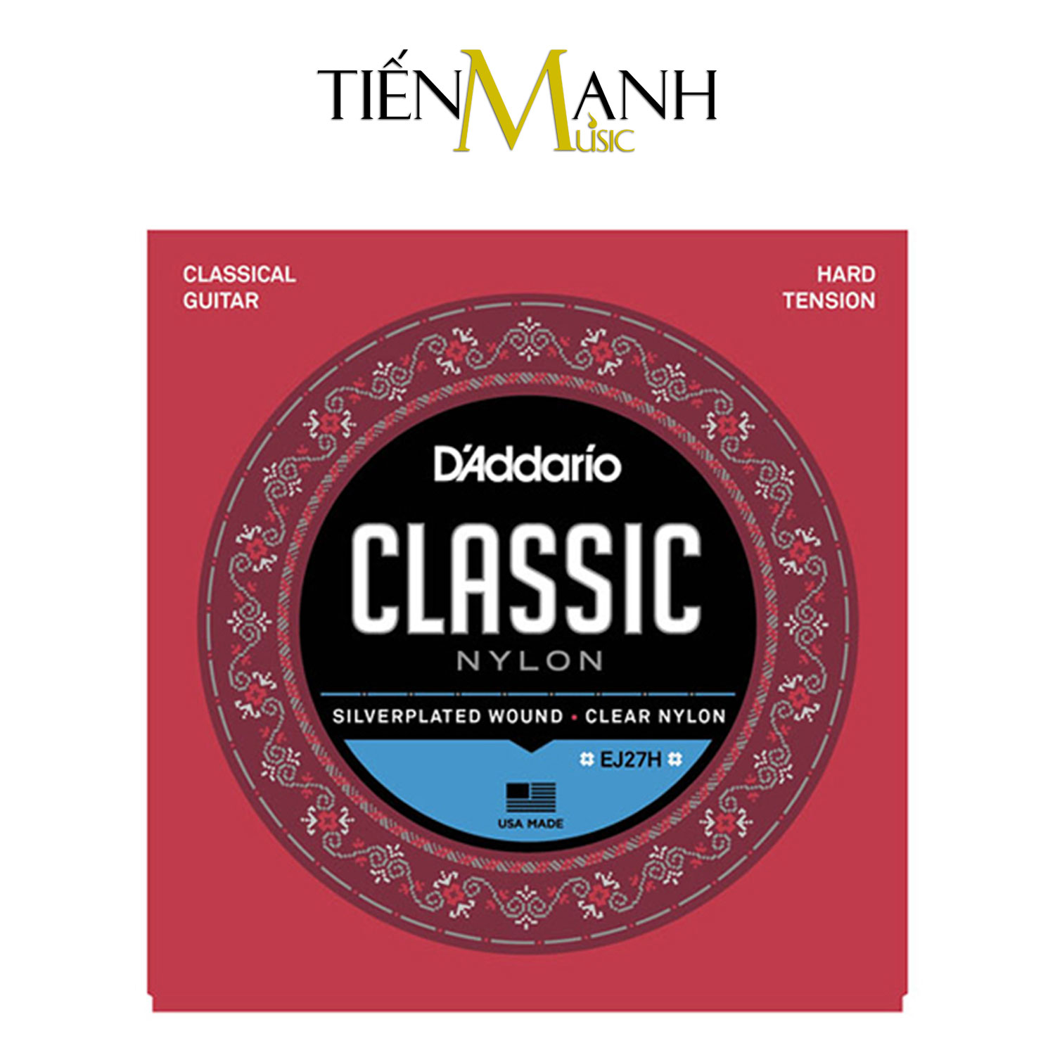 D'Addario EJ27H, EJ27N - Bộ Dây Đàn Classic Guitar Silverplated Wound - Clear Nylon