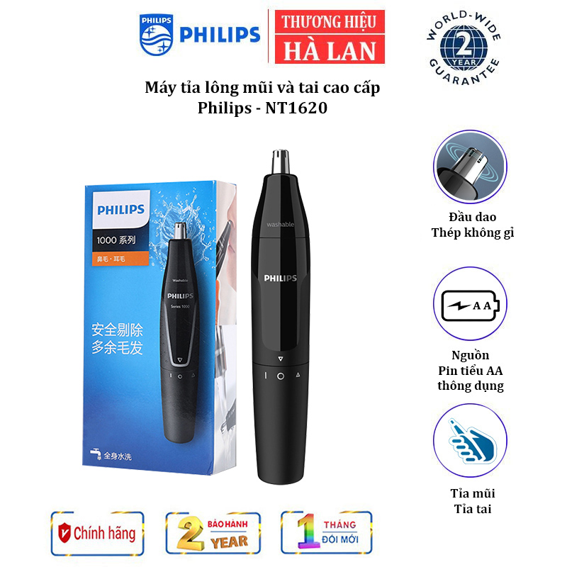 [ BẢO HÀNH 24 THÁNG] Máy tỉa lông mũi và tai Philips NT1620 serial 1000