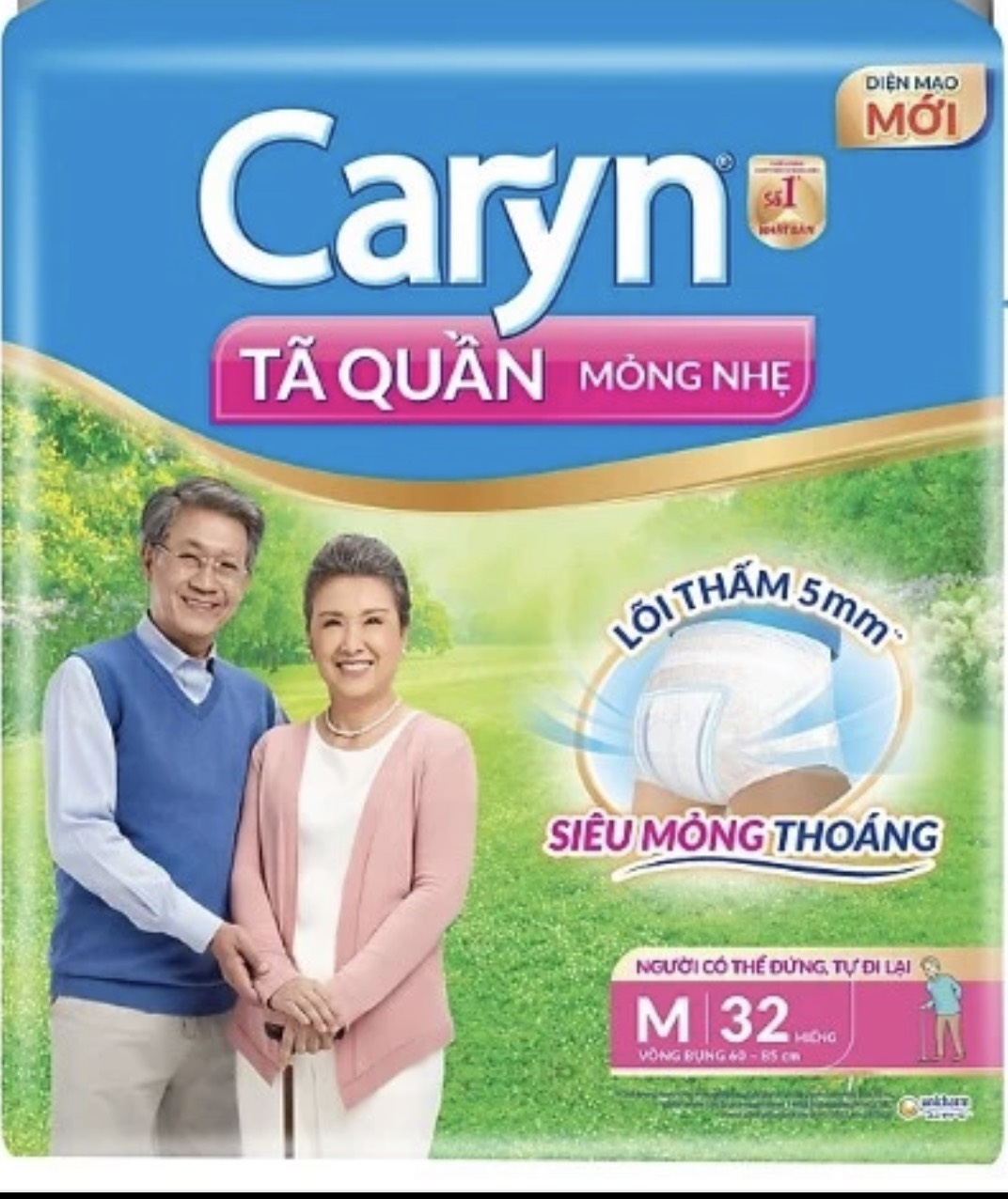 Tã quần caryn m32 miếng mỏng nhẹ mẫu mới - tã quần người già caryn size m32 - hsd luôn mới