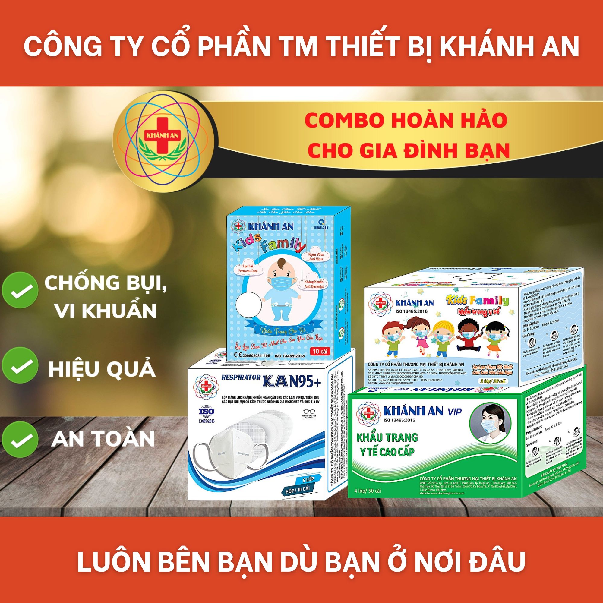 Khẩu trang y tế 4 lớp hộp 50 cái Khánh An loại kháng khuẩn cao cấp