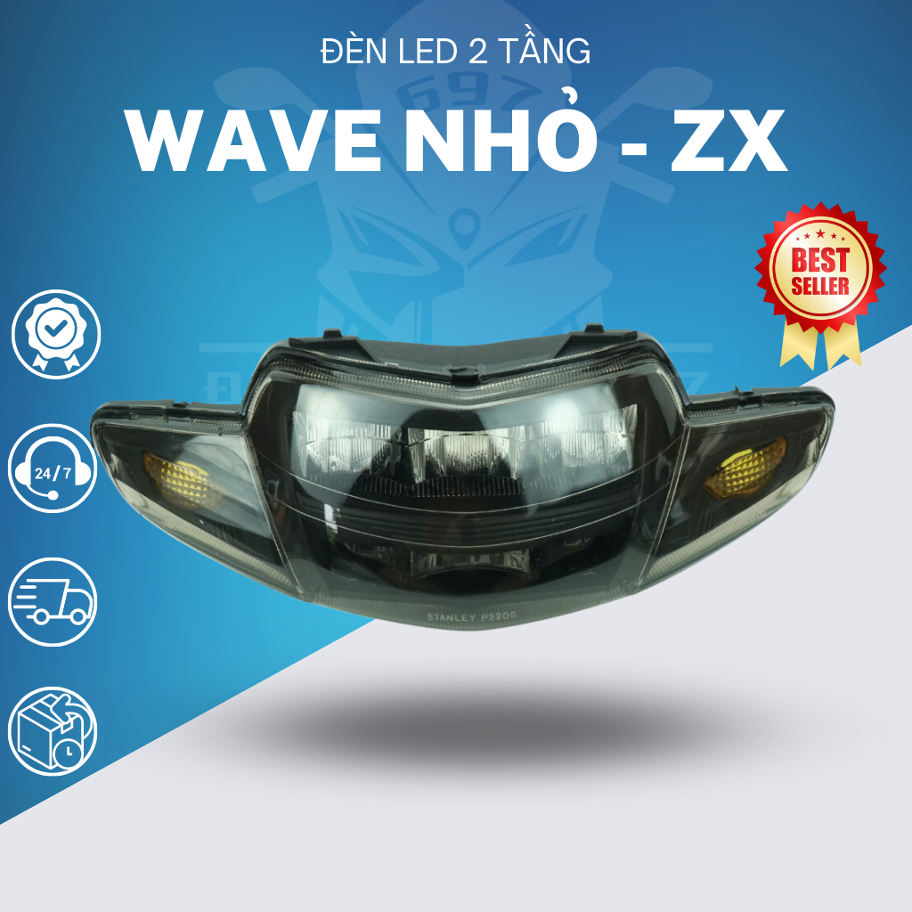 Đèn led 2 tâng wave nhỏ - zx, bảo hành 12 tháng