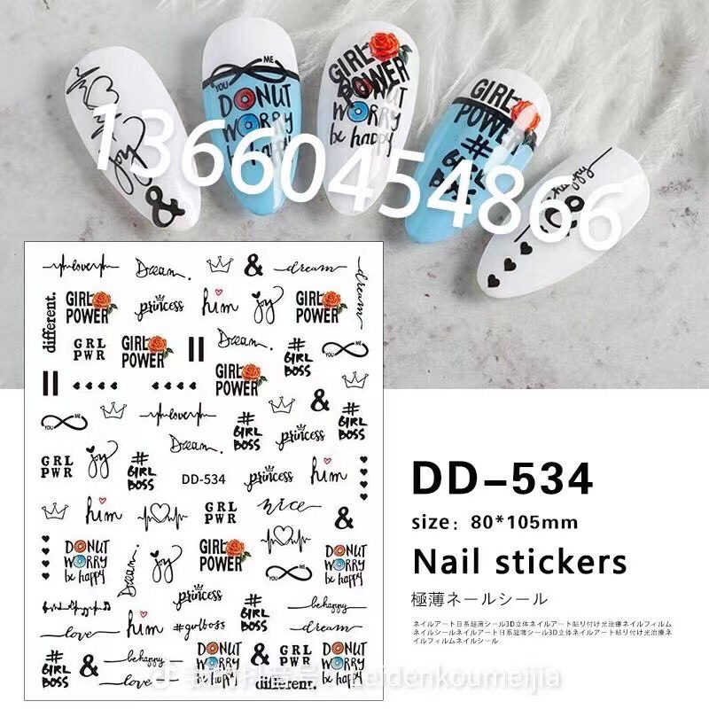 STICKER DÁN MÓNG CHỦ ĐỀ CHỮ 2