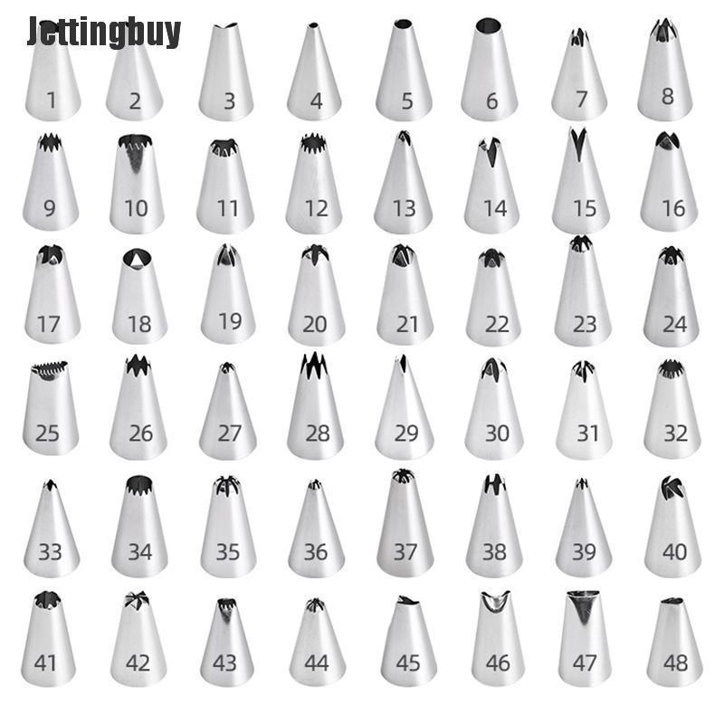 [Jettingbuy] Stainless Steel Icing Piping Nozzles Tools Set Box Cake Decorating A: 24Pcs