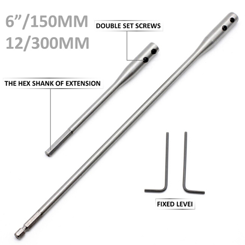 Extension Bar Set 6" 12" Hex Key Drill Bit Extension Bar Paddle Bits