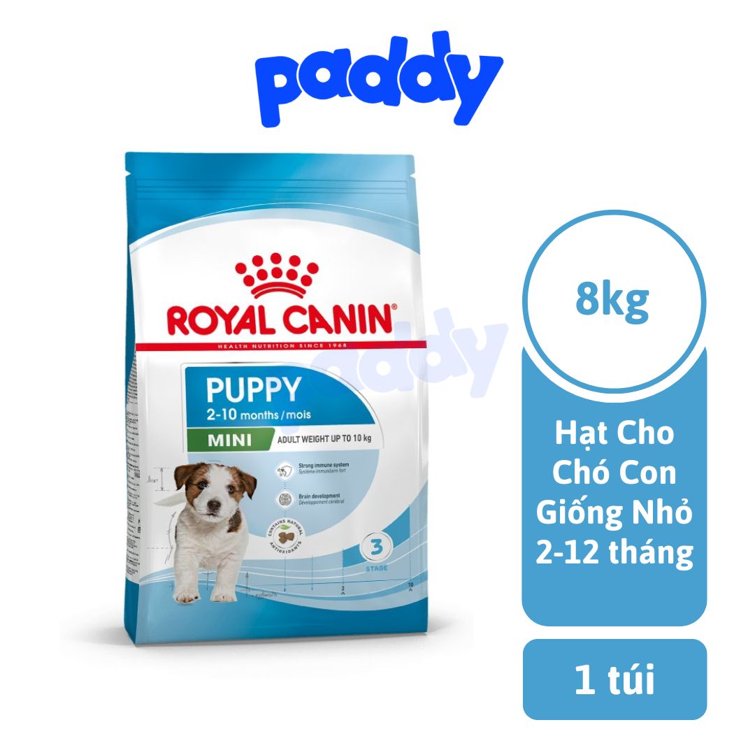 [8kg] Hạt Cho Chó Con Giống Nhỏ Royal Canin Mini Puppy
