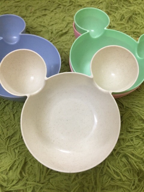 Khay ăn dặm Mickey nhựa lúa mạch