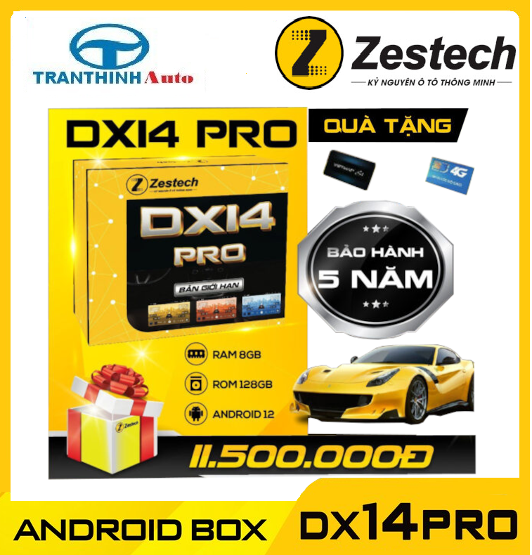 [HÀNG CHÍNH HÃNG]Android Box DX14Pro.Hệ điều hành Android 12,RAM 8GB,ROM 128GB Hỗ Trợ Apple Carplay/Android Auto,dành cho ô tô thế hệ mới.Đầy đủ các tính năng màn hình android ô tô.xem phim,nghe nhạc,xem bản đồ VIETMAP S1....