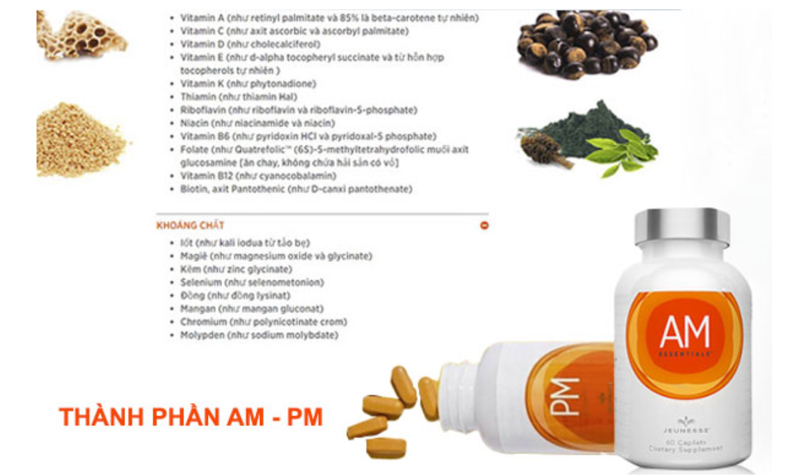 Bộ đôi  AM & PM Essentials Jeunesse(Thực phẩm Chống lão hóa cực kỳ tốt cả ngày lẫn đêm)
