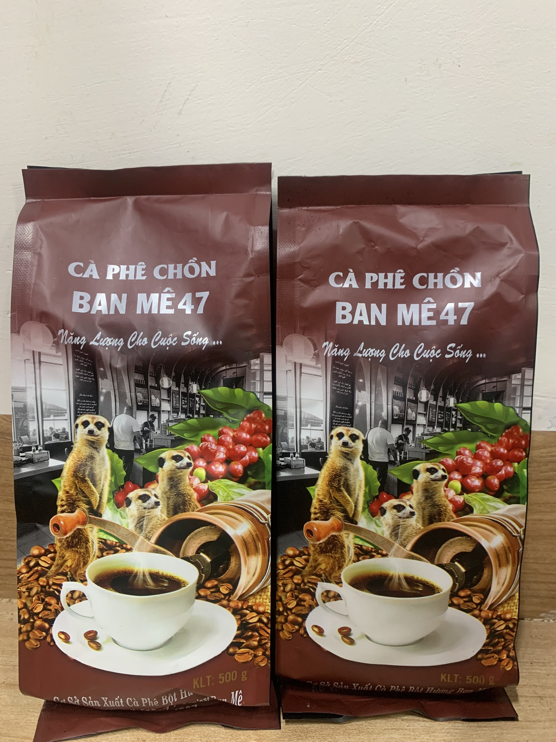 Cafe Nguyên Chất CHỒN BAN MÊ 47 -ĐẶC SẢN TÂY NGUYÊN  [1 KG = 2 GÓI ] cà phê bột thơm loại 1 hàng pha phin truyền thống - đặc sản nhà vườn Buôn Mê - 2 túi 500g