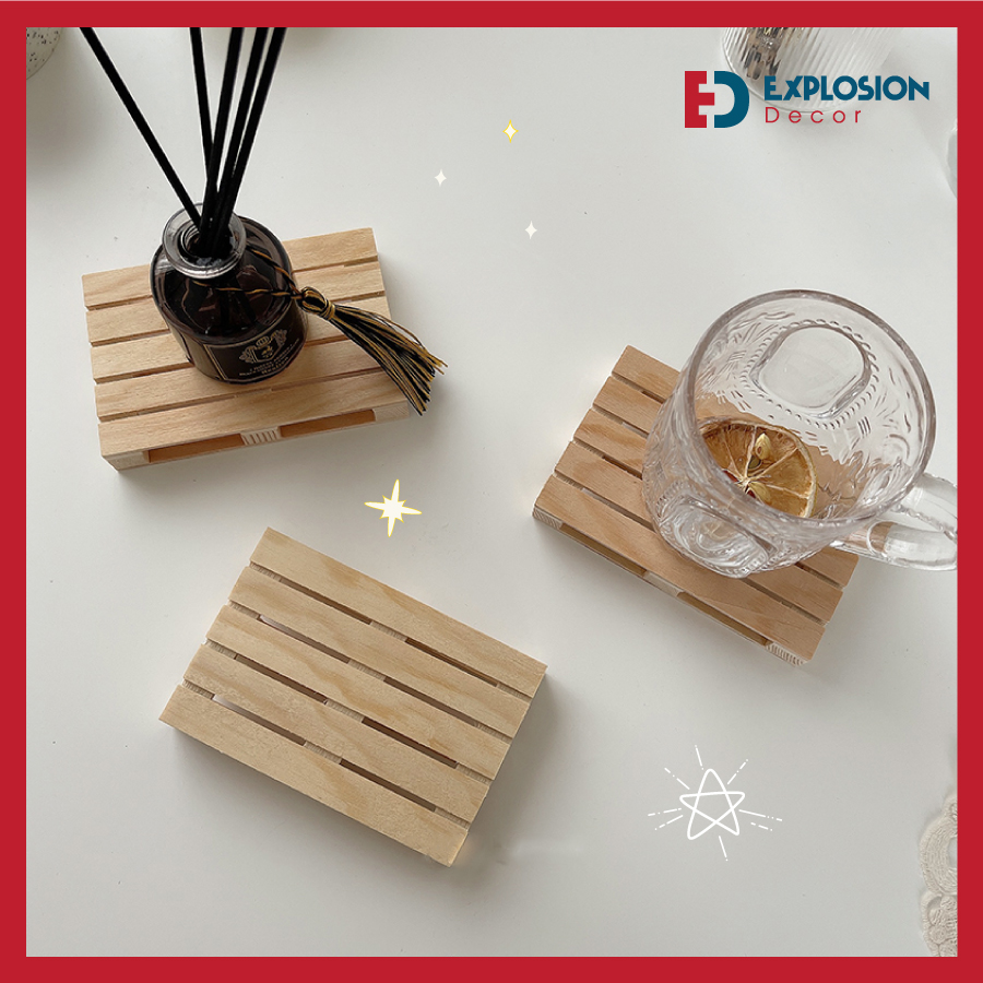 MIẾNG GỖ PALLET LÓT LY TRANG TRÍ CHỤP HÌNH