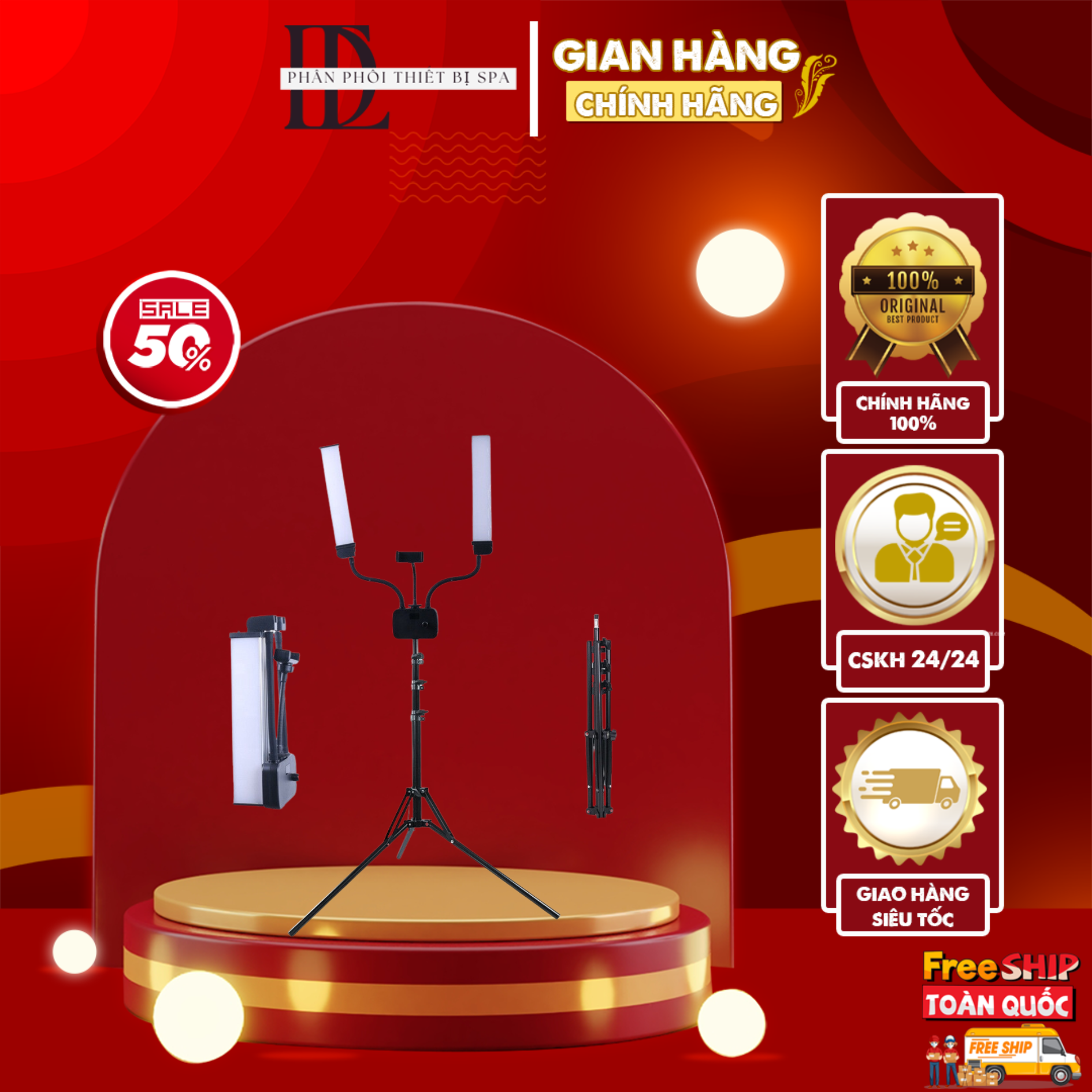 Đèn 2 râu | đèn phun xăm spa | đèn nặn mụn 2 râu live tream cao cấp