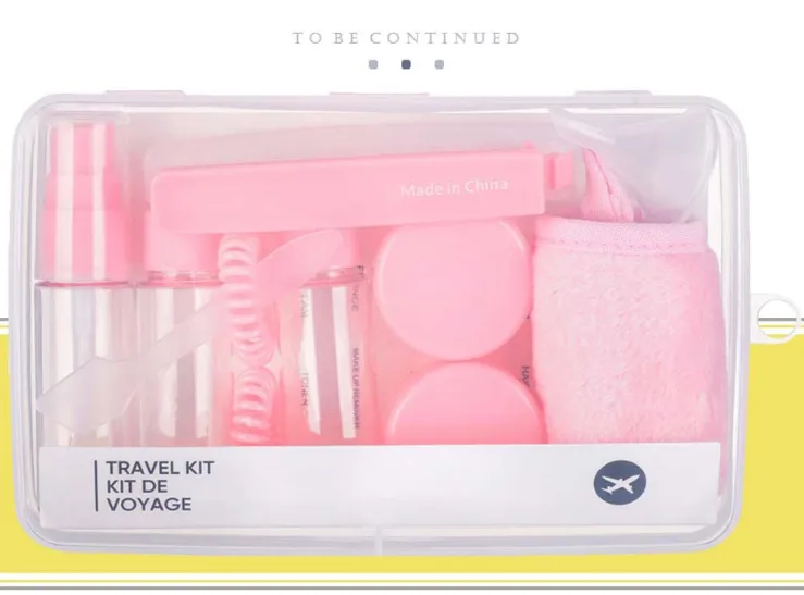 (SIÊU HOT) Bộ dụng cụ chiết mỹ phẩm 11 món MINISO - Travel Kit kèm khăn mặt và cột tóc tiện lợi