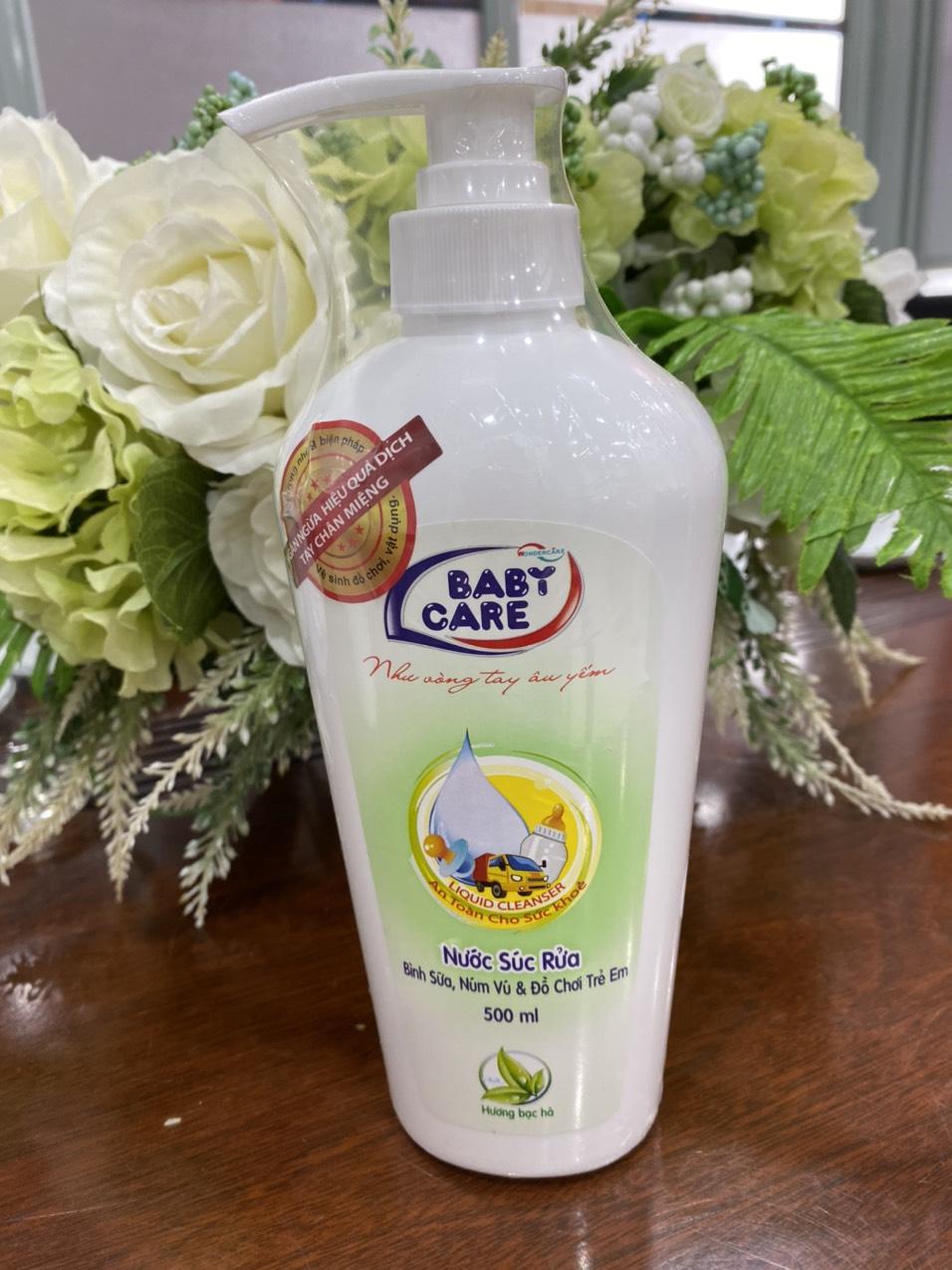Nước Súc Rửa Bình Sữa Baby Care 500ml (Hương bạc hà)