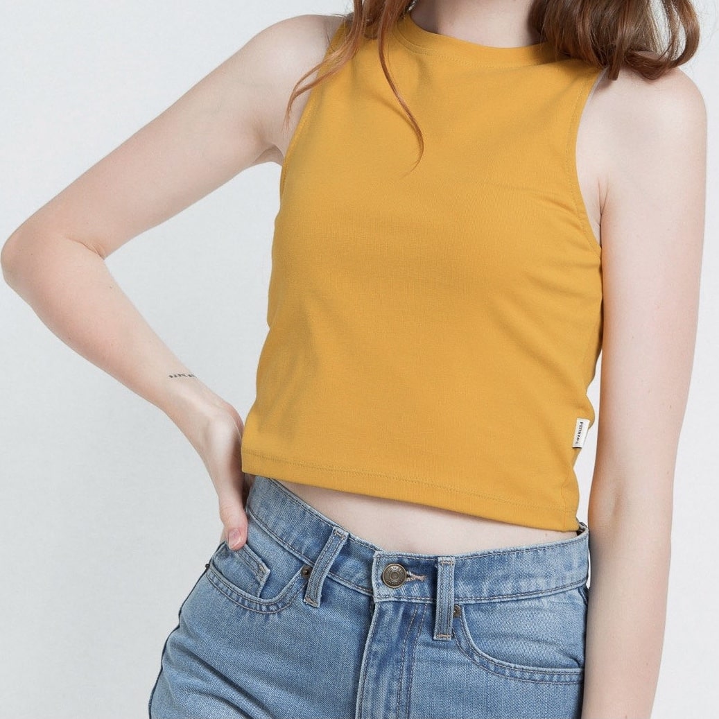 Áo sát nách nữ cổ tròn thun trơn – basic tank top – PHA08 – Cotonfio