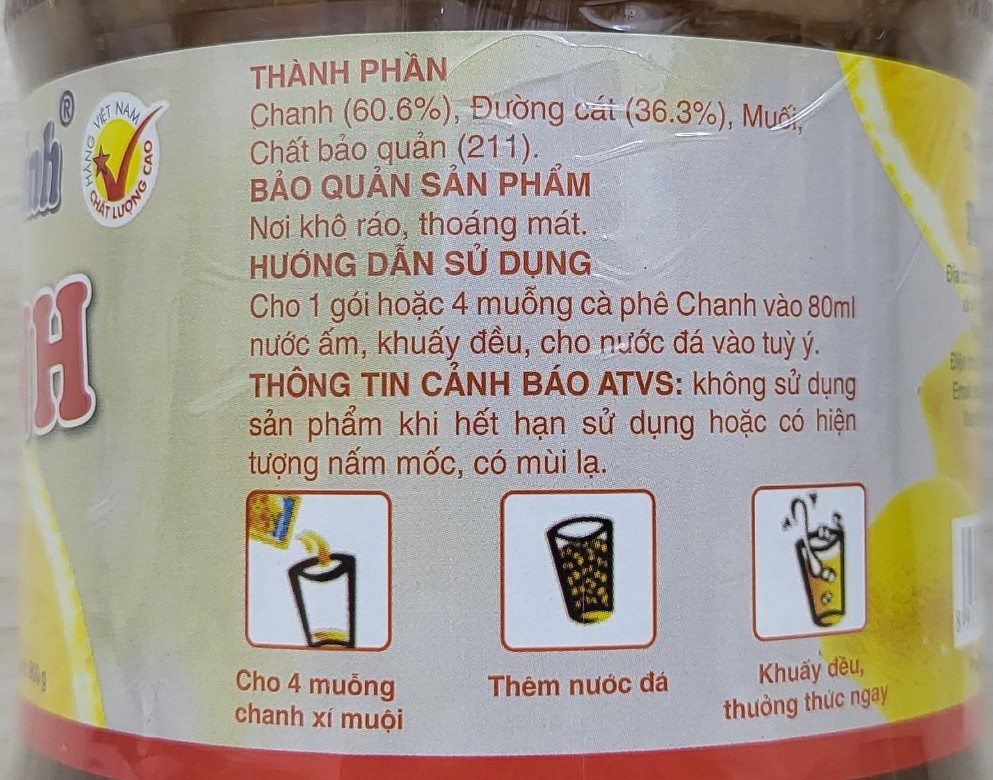 (Keo 900g) CHANH XÍ MUỘI (thức uống giải khát) THANH BÌNH Apricot Lemon