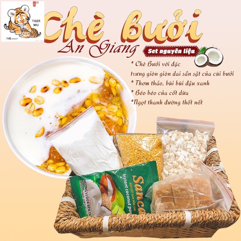 [HCM]CHÈ BƯỞI ĐẬU XANH 900G- SET 40-50 chén bự