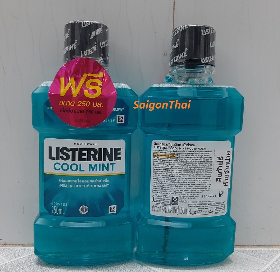 [HCM](SGT) Nước súc miệng LISTERINE chai 250ml Bạc Hà (Thái Lan)