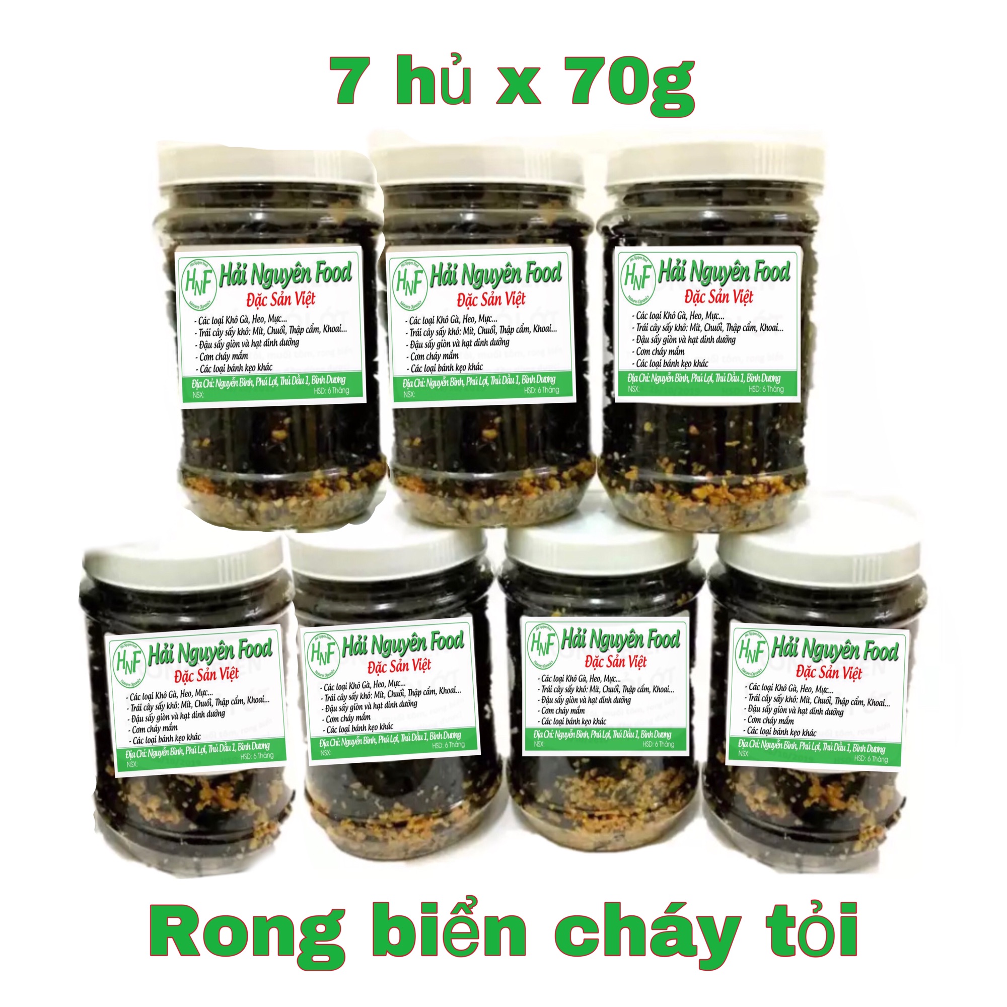 7 hủ rong biển cháy tỏi (70g/hủ)