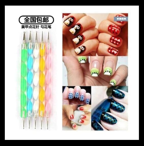 [HCM]Set 5 bút cọ chấm bi vẽ móng