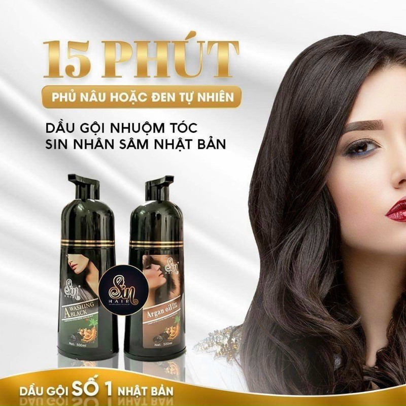 [HCM]dầu gội phủ bạc sin nâu và đen