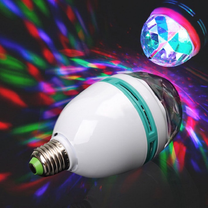Đèn Led 7 Màu Xoay Lung Linh Chuôi E27