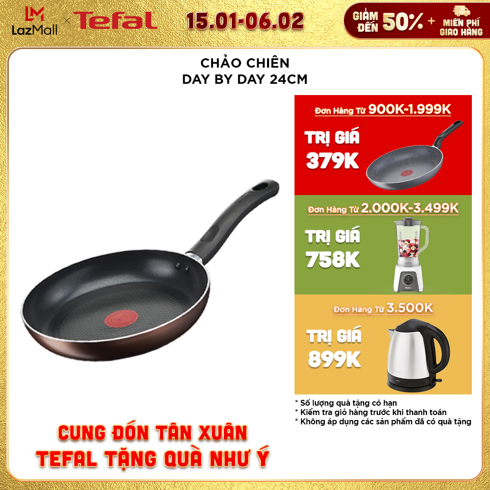 Chảo chiên chống dính đáy từ Tefal Day By Day 24cm hàng chính hãng