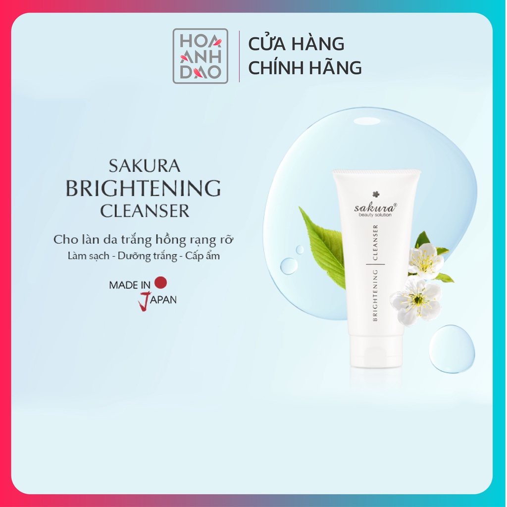Sữa rửa mặt trắng da Sakura Brightening Cleanser