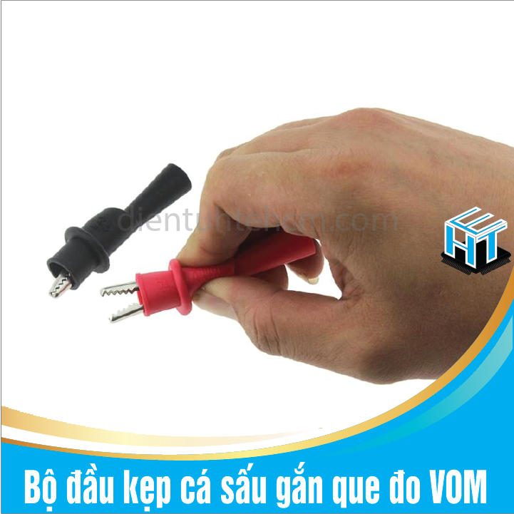 Bộ đầu kẹp cá sấu gắn que đo đồng hồ VOM