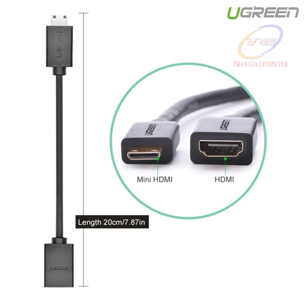 Cáp nối dài mini HDMI to HDMI dài 20cm Ugreen 20137