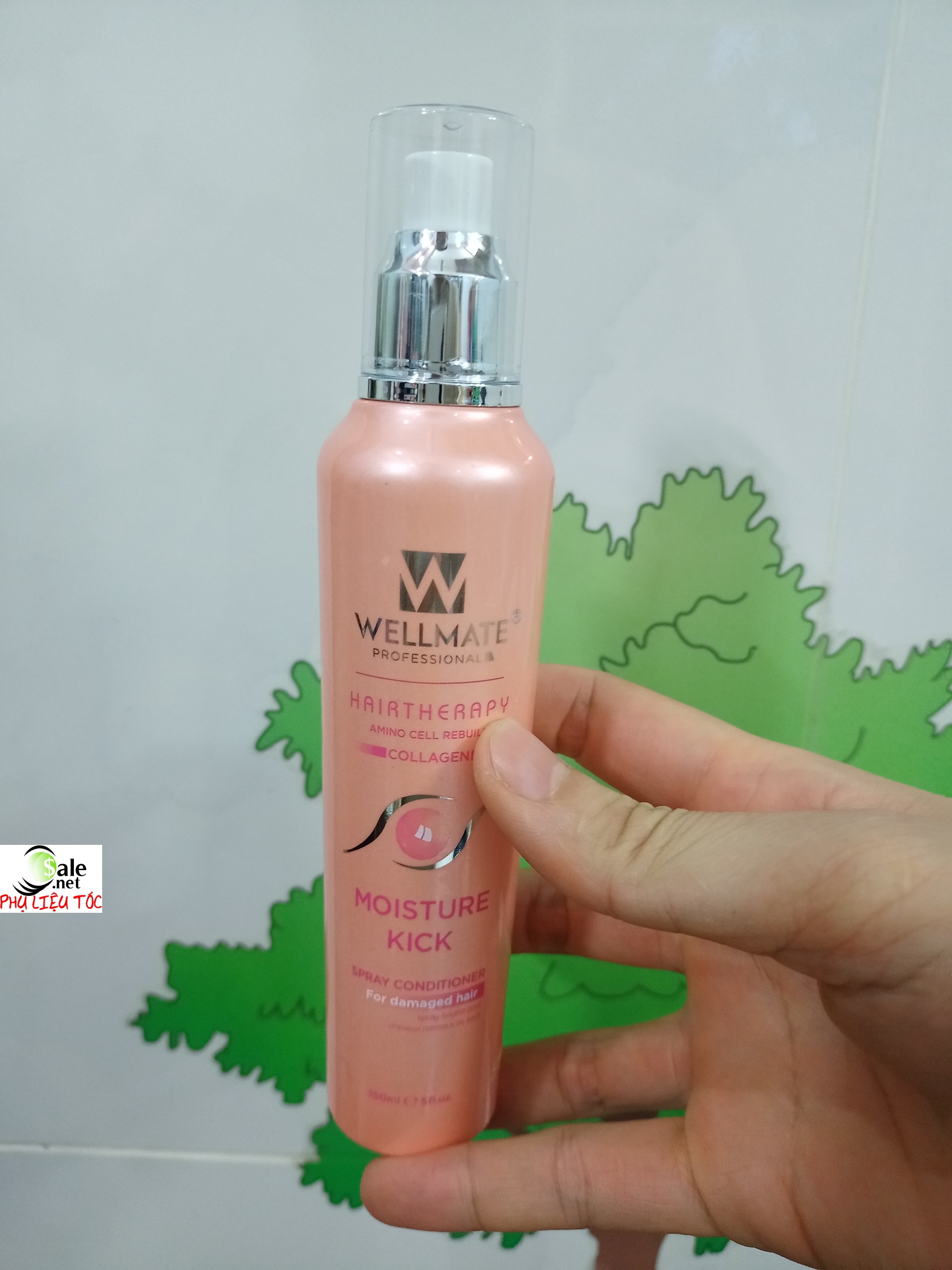 Xịt dưỡng tóc collagen hồng Wellmate
