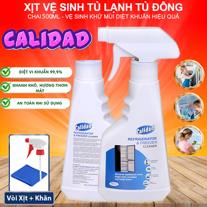 Chai xịt vệ sinh tủ lạnh, lò vi sóng calidad 500ml vệ sinh khử mùi khử khuẩn hiệu quả - công nghệ nano bạc châu âu