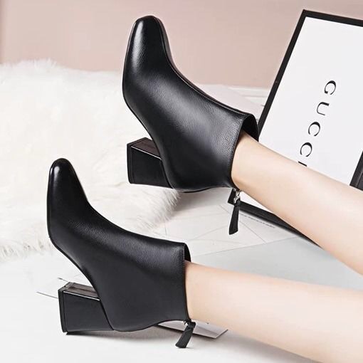 Giày bốt cổ cao da mềm thời trang công sở cực xinh