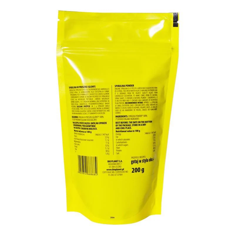Spirulina/ Chlorella  Algae Powder 200g - Bio Planet Superfoods