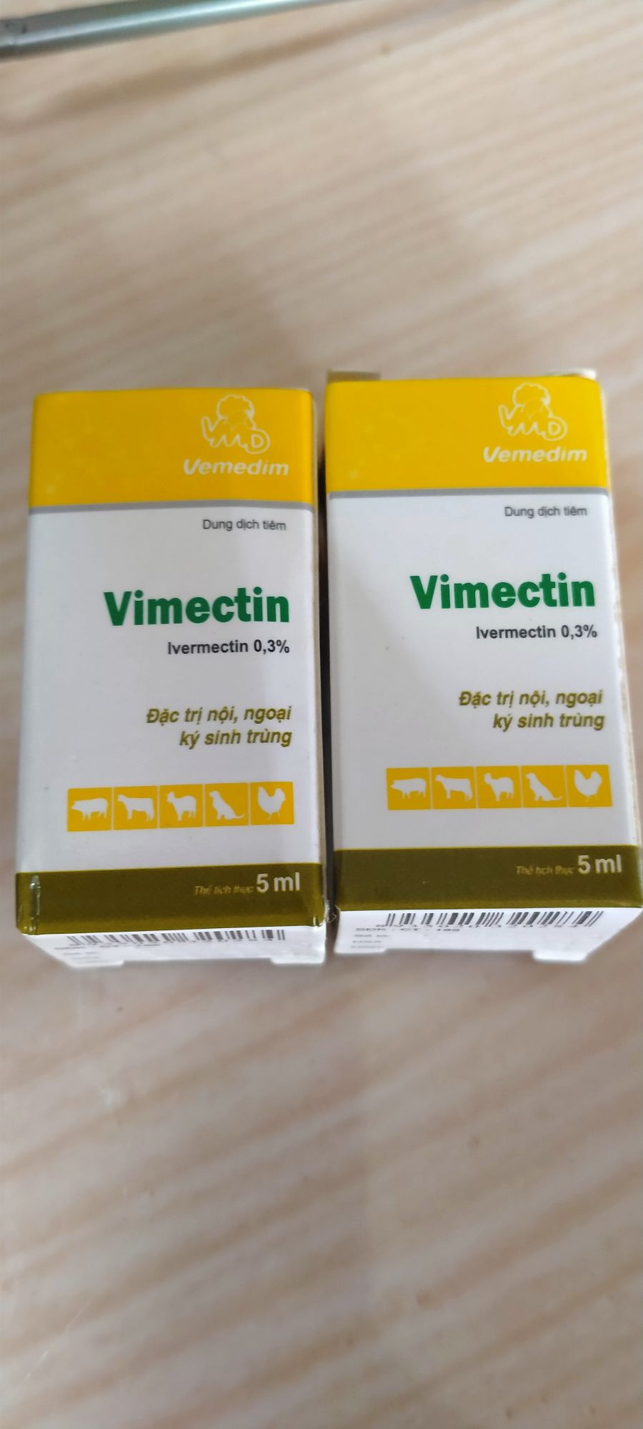 2 lọ ve rận, trứng ghẻ, ký sinh vimectin 5ml