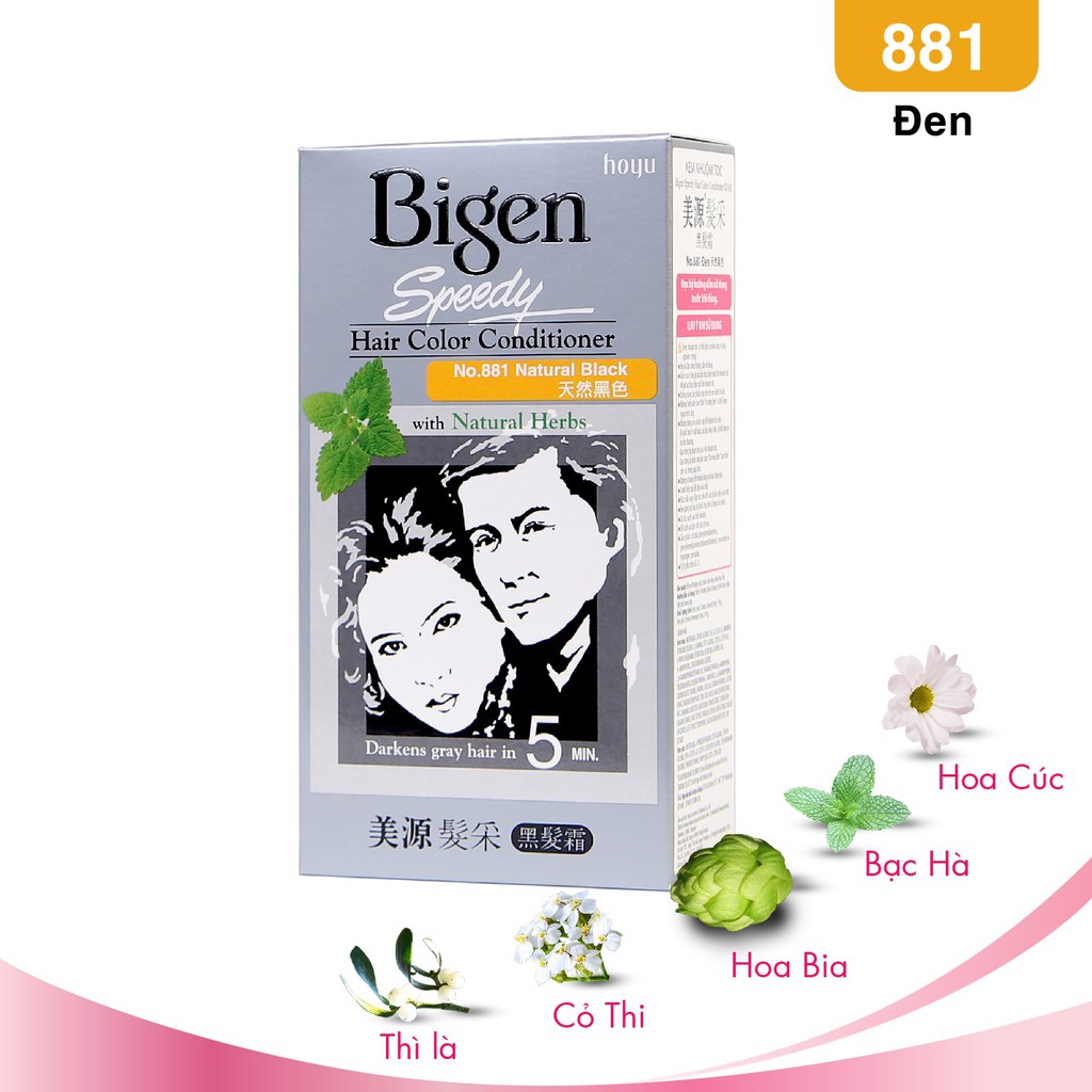 Thuốc nhuộm bigen speedy no.881 natural black - đen