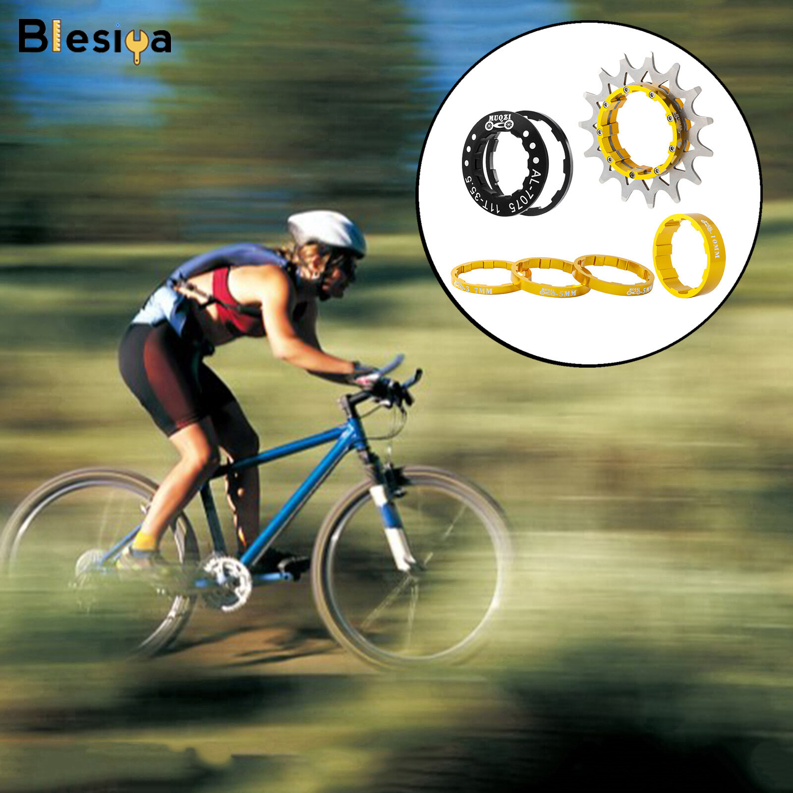 Blesiya Bicycle 15T Single Speed Flywheel Set Conversion Kit Mountain Bike