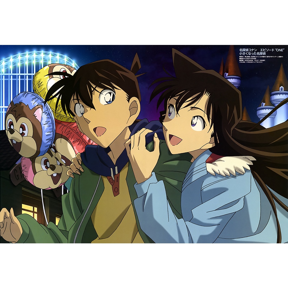 Poster A4 dán tường Anime, decal 21x30 trang trí có keo Detective Conan Wallpapers (1), nhận in theo yêu cầu