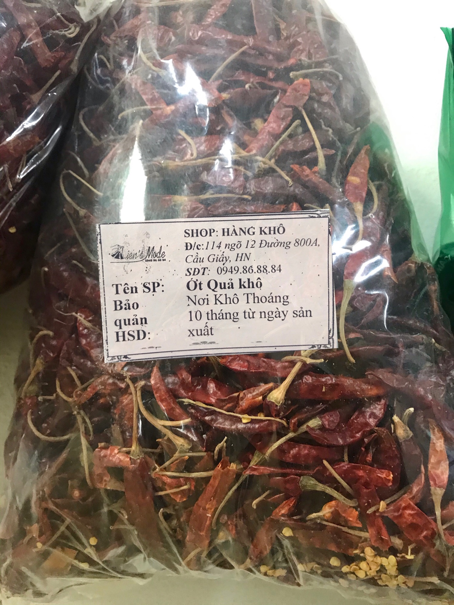 500gr Ớt nguyên quả sấy khô