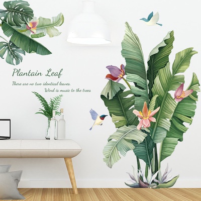 Decal dán tường cây chuối phong cách Bắc Âu